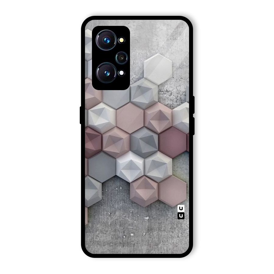 Cute Hexagonal Pattern Glass Back Case for Realme GT Neo2