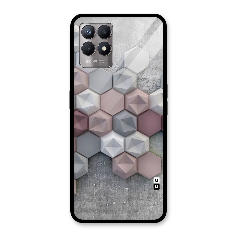 Cute Hexagonal Pattern Glass Back Case for Realme Narzo 50