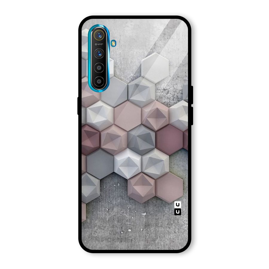 Cute Hexagonal Pattern Glass Back Case for Realme X2