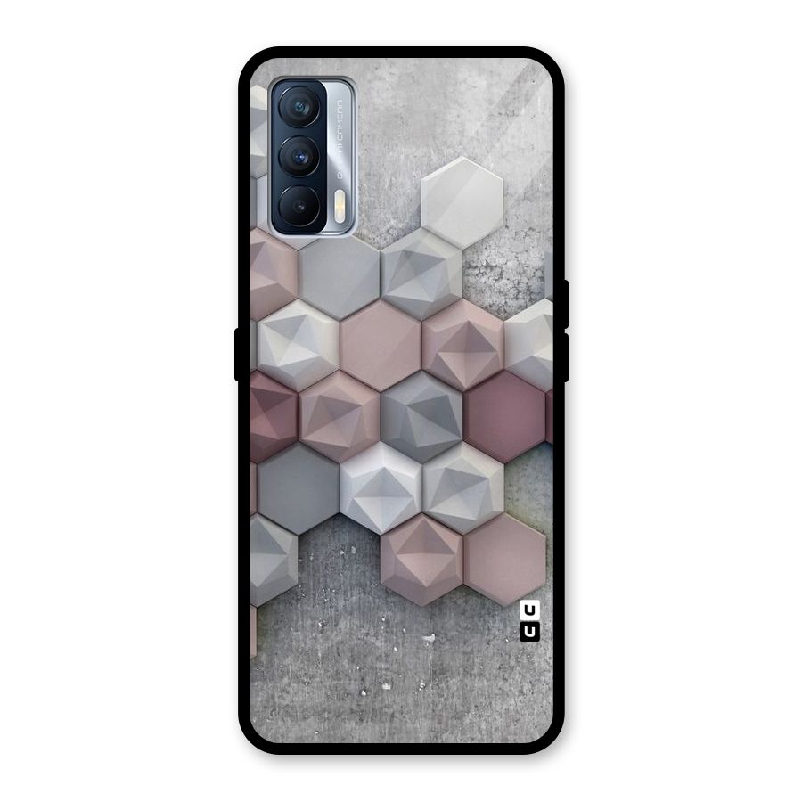 Cute Hexagonal Pattern Glass Back Case for Realme X7