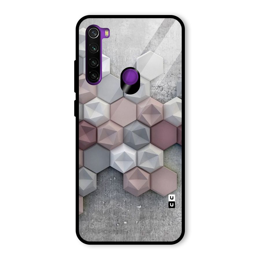 Cute Hexagonal Pattern Glass Back Case for Redmi Note 8