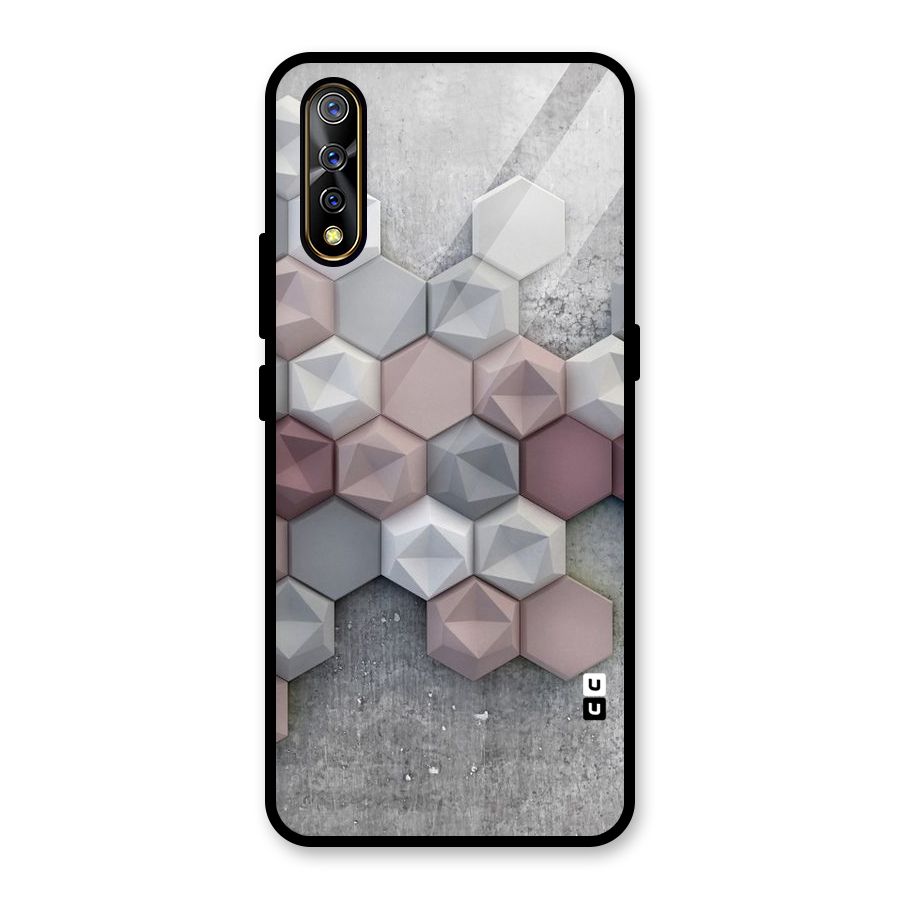 Cute Hexagonal Pattern Glass Back Case for Vivo S1
