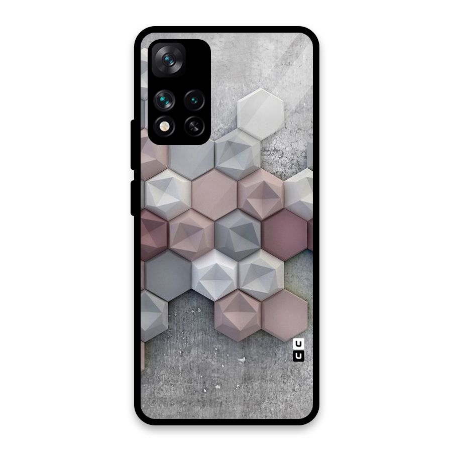 Cute Hexagonal Pattern Glass Back Case for Xiaomi 11i HyperCharge 5G