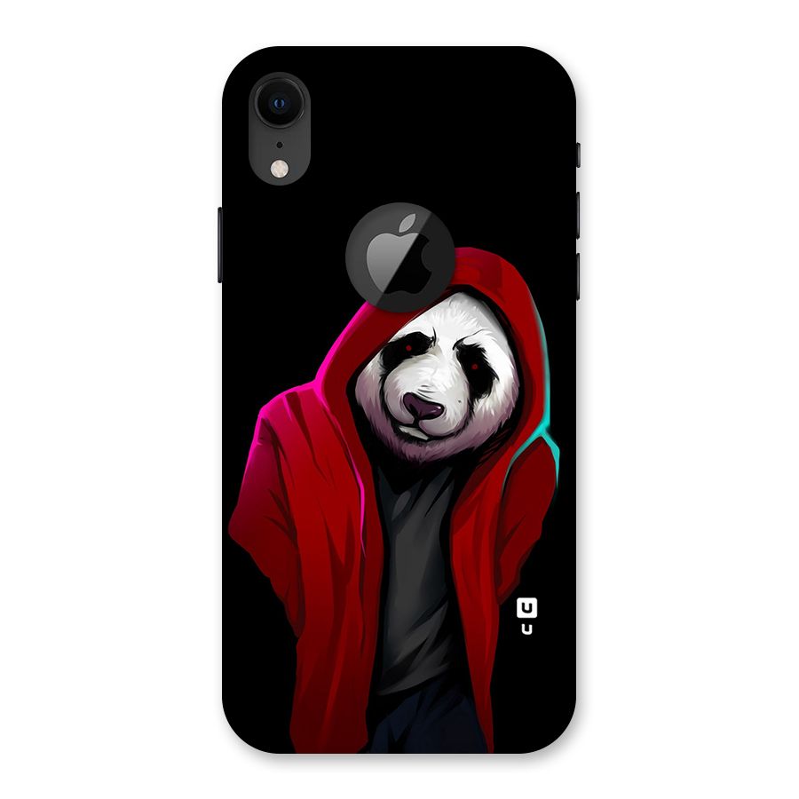 Cute Hoodie Panda Back Case for iPhone XR Logo Cut