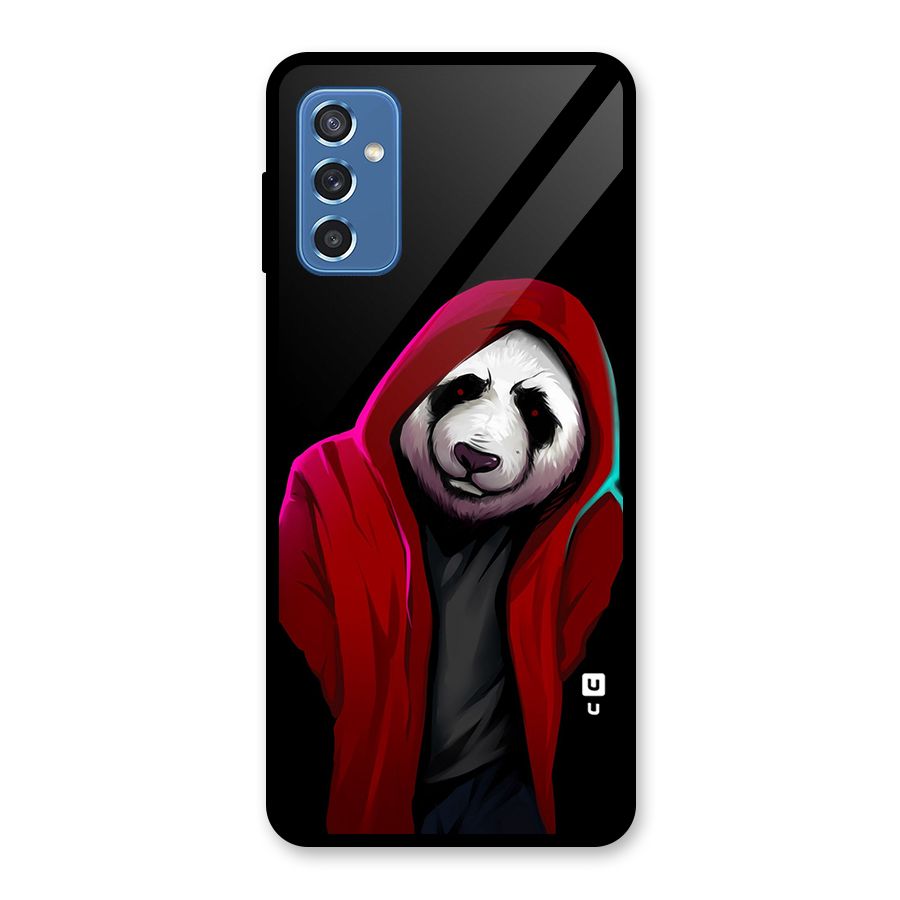 Cute Hoodie Panda Glass Back Case for Galaxy M52 5G