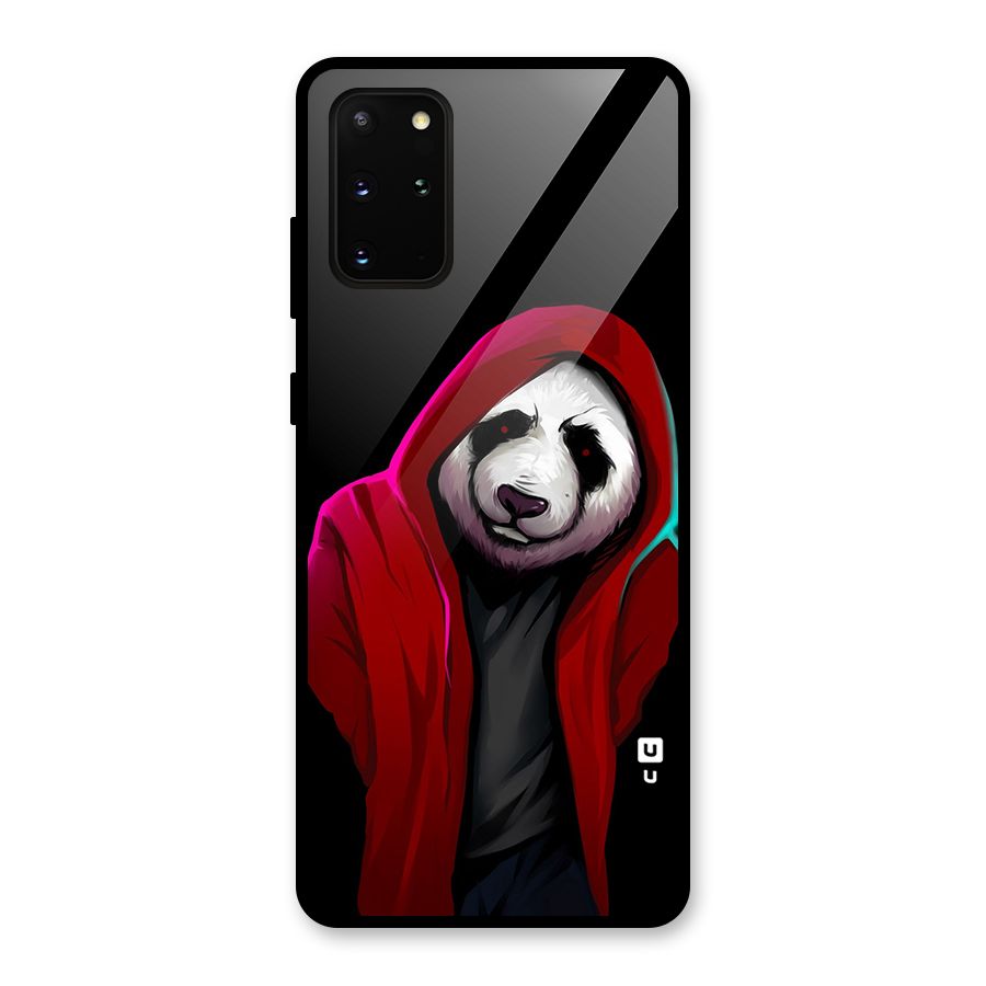 Cute Hoodie Panda Glass Back Case for Galaxy S20 Plus