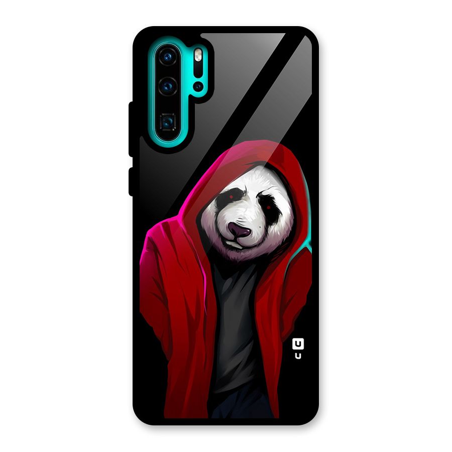 Cute Hoodie Panda Glass Back Case for Huawei P30 Pro