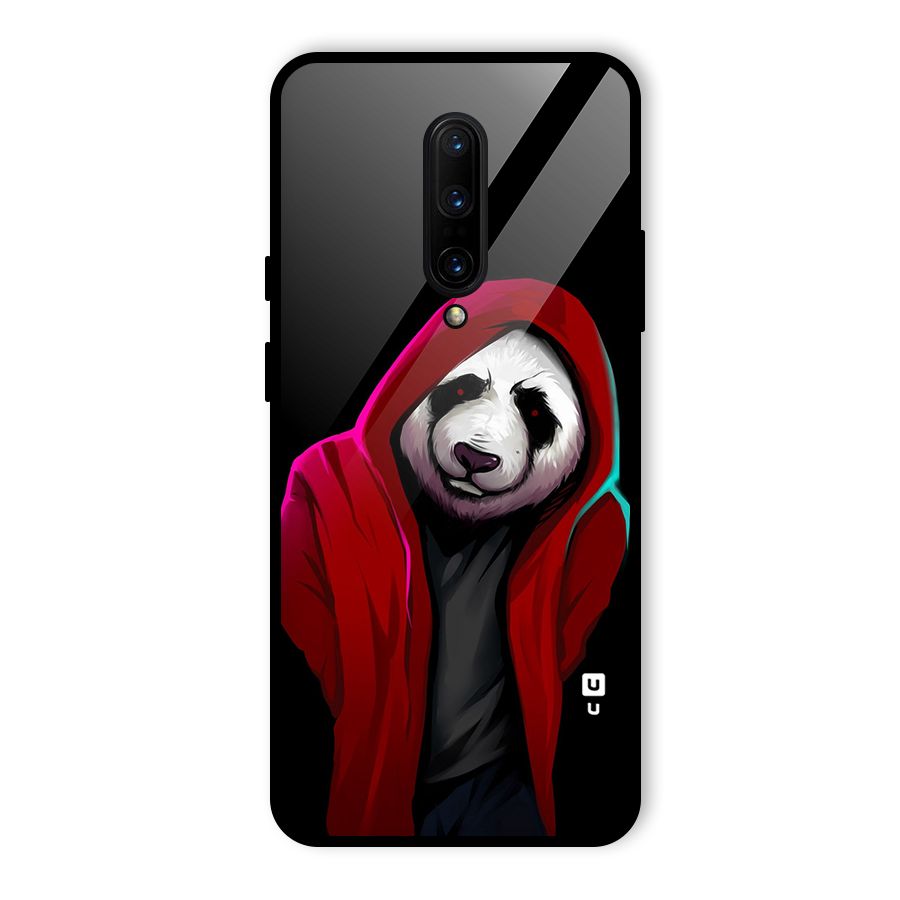Cute Hoodie Panda Glass Back Case for OnePlus 7 Pro