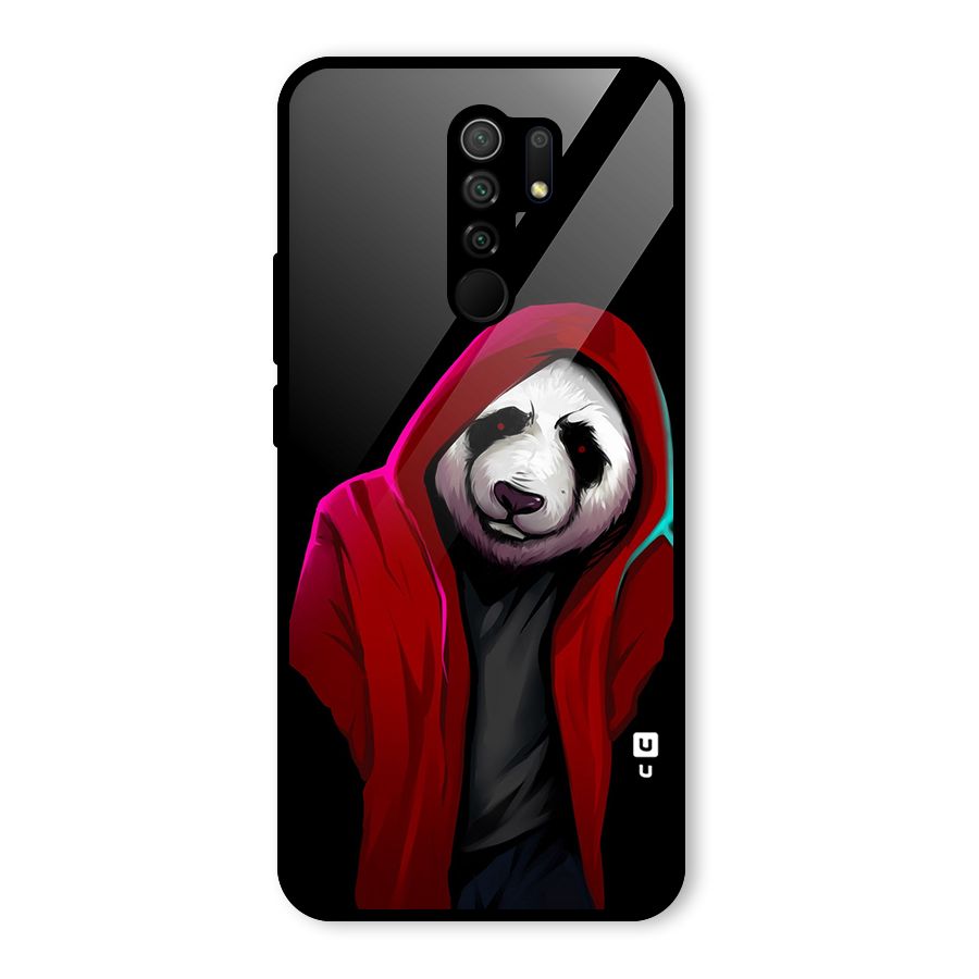 Cute Hoodie Panda Glass Back Case for Poco M2