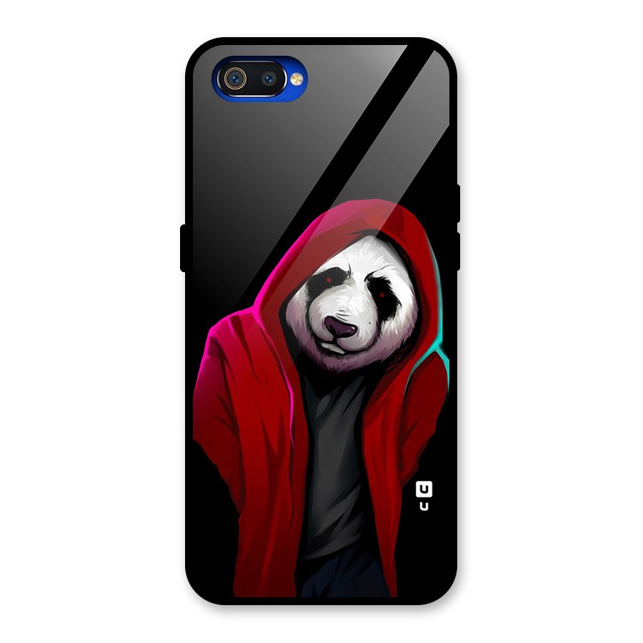 Cute Hoodie Panda Glass Back Case for Realme C2