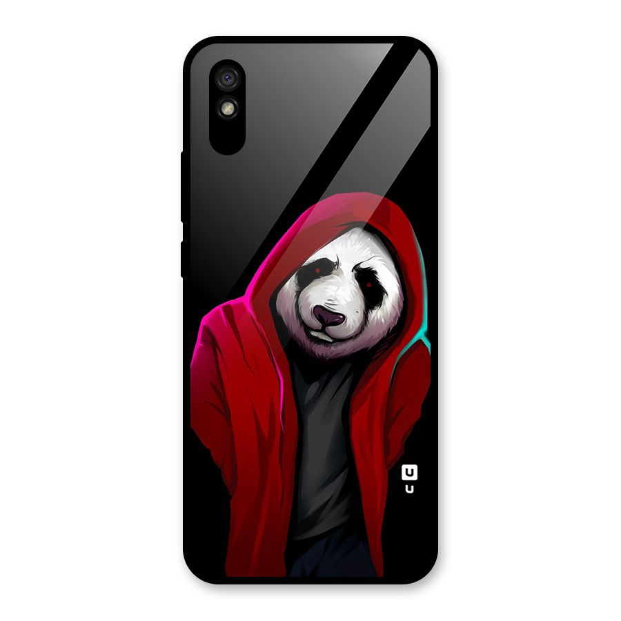 Cute Hoodie Panda Glass Back Case for Redmi 9A