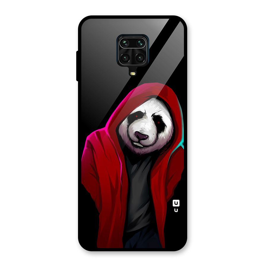 Cute Hoodie Panda Glass Back Case for Redmi Note 10 Lite