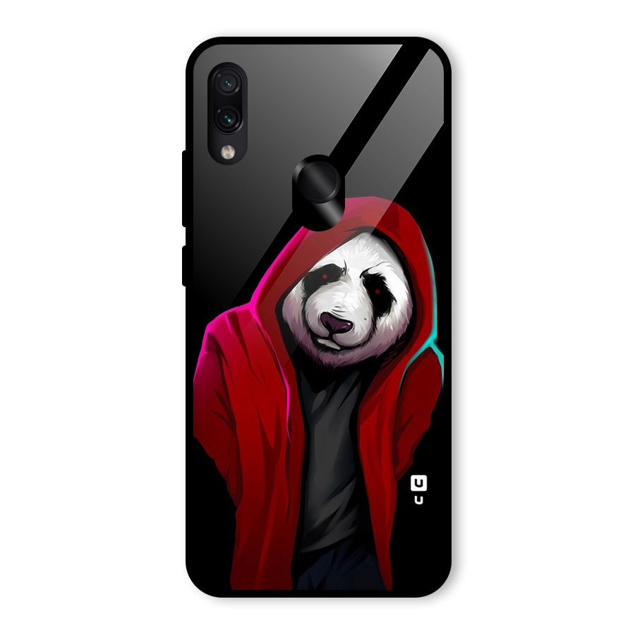 Cute Hoodie Panda Glass Back Case for Redmi Note 7S