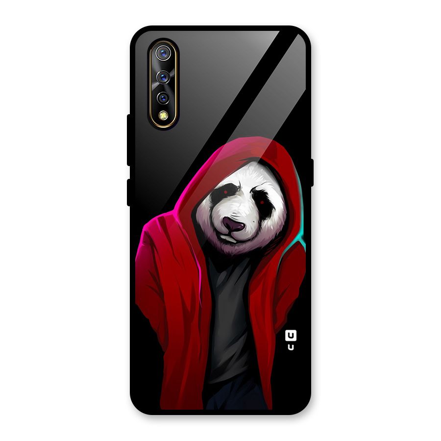 Cute Hoodie Panda Glass Back Case for Vivo S1