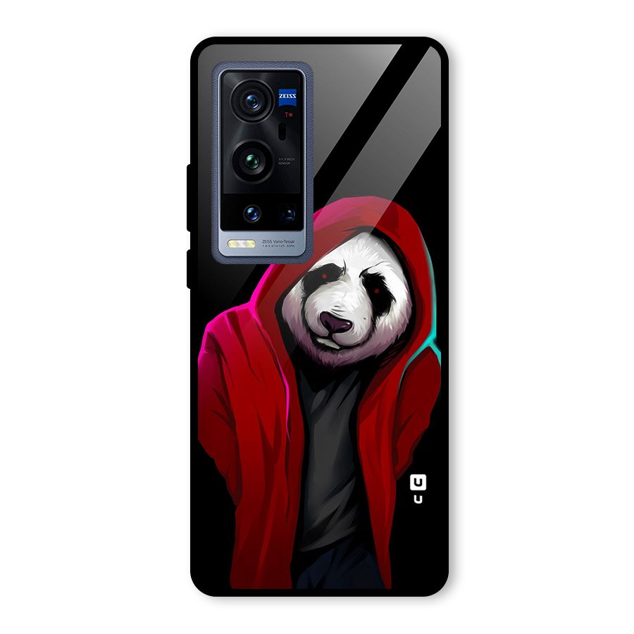 Cute Hoodie Panda Glass Back Case for Vivo X60 Pro Plus