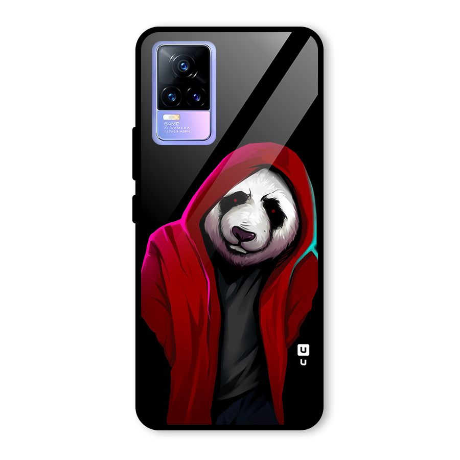 Cute Hoodie Panda Glass Back Case for Vivo Y73