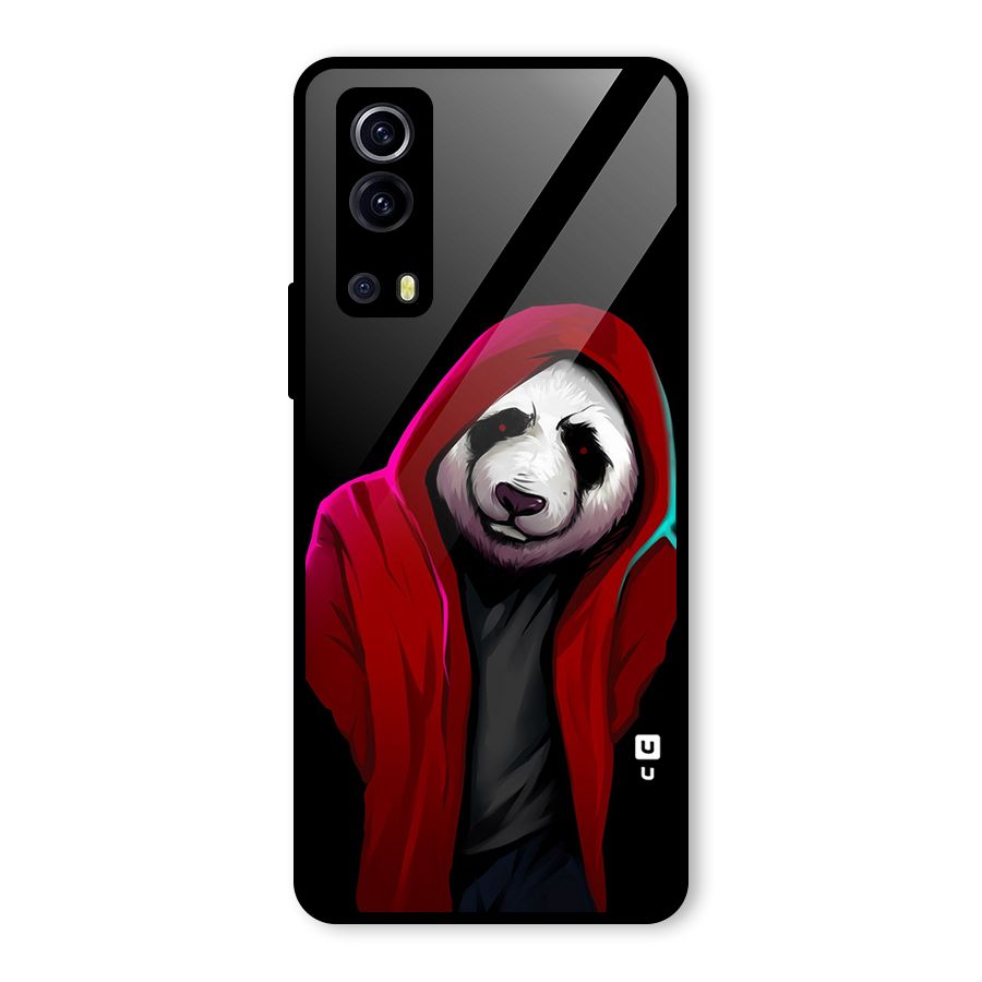 Cute Hoodie Panda Glass Back Case for Vivo iQOO Z3