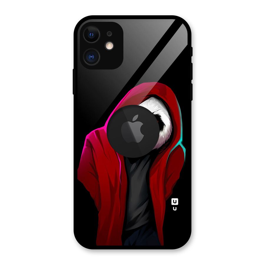 Cute Hoodie Panda Glass Back Case for iPhone 11 Logo Cut