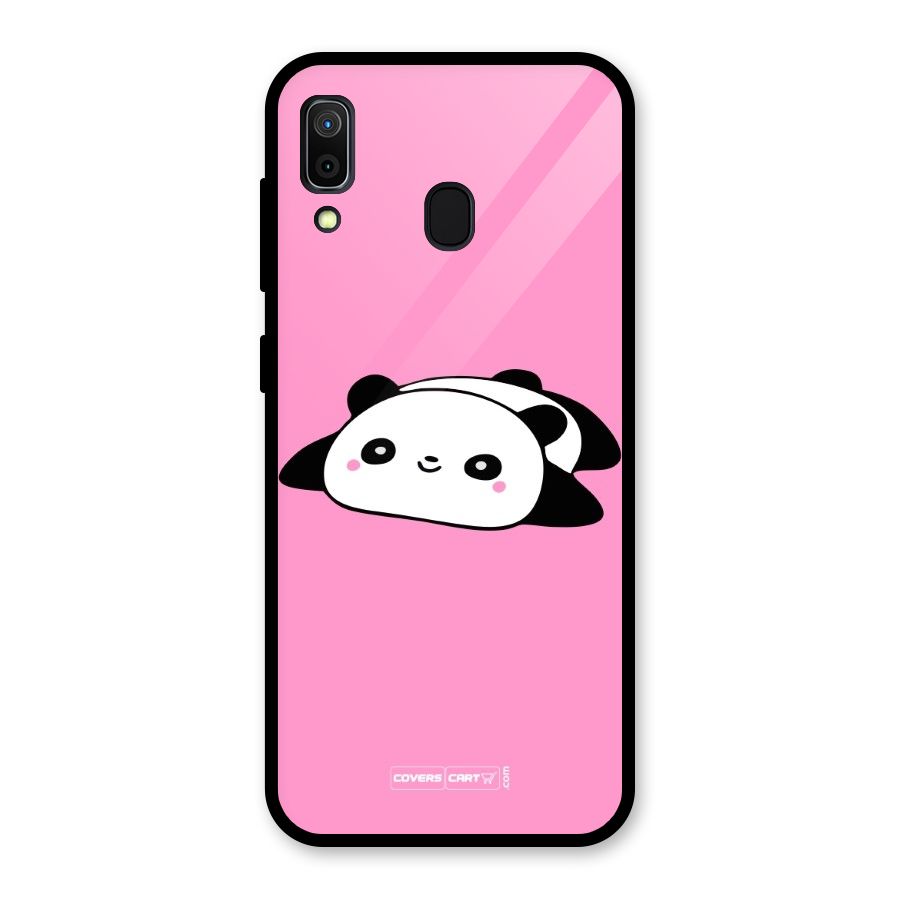 Cute Lazy Panda Glass Back Case for Galaxy A30