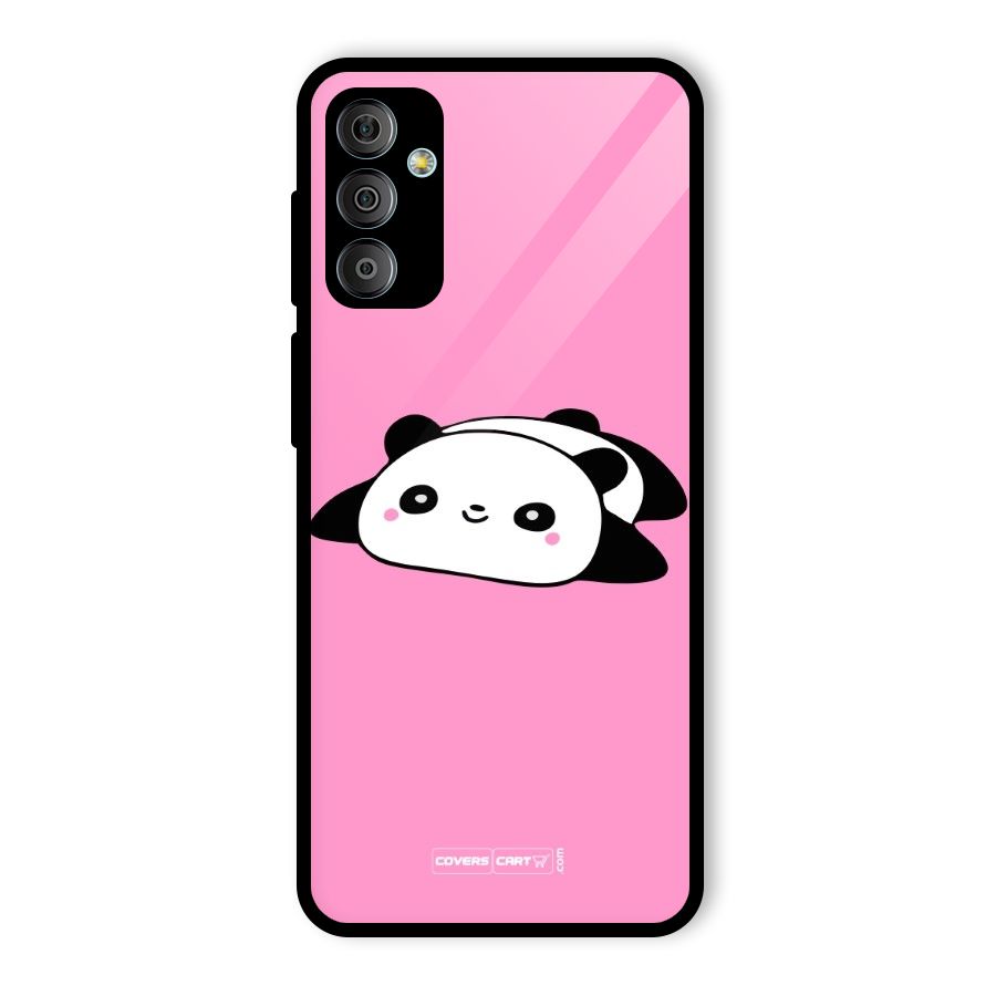 Cute Lazy Panda Glass Back Case for Galaxy F23