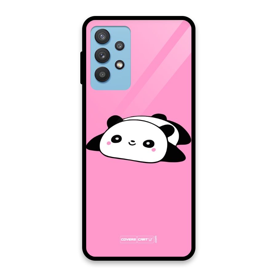 Cute Lazy Panda Glass Back Case for Galaxy M32 5G