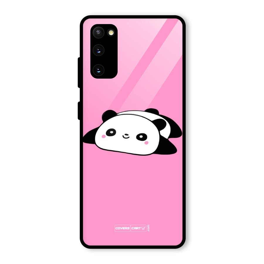 Cute Lazy Panda Glass Back Case for Galaxy S20 FE 5G