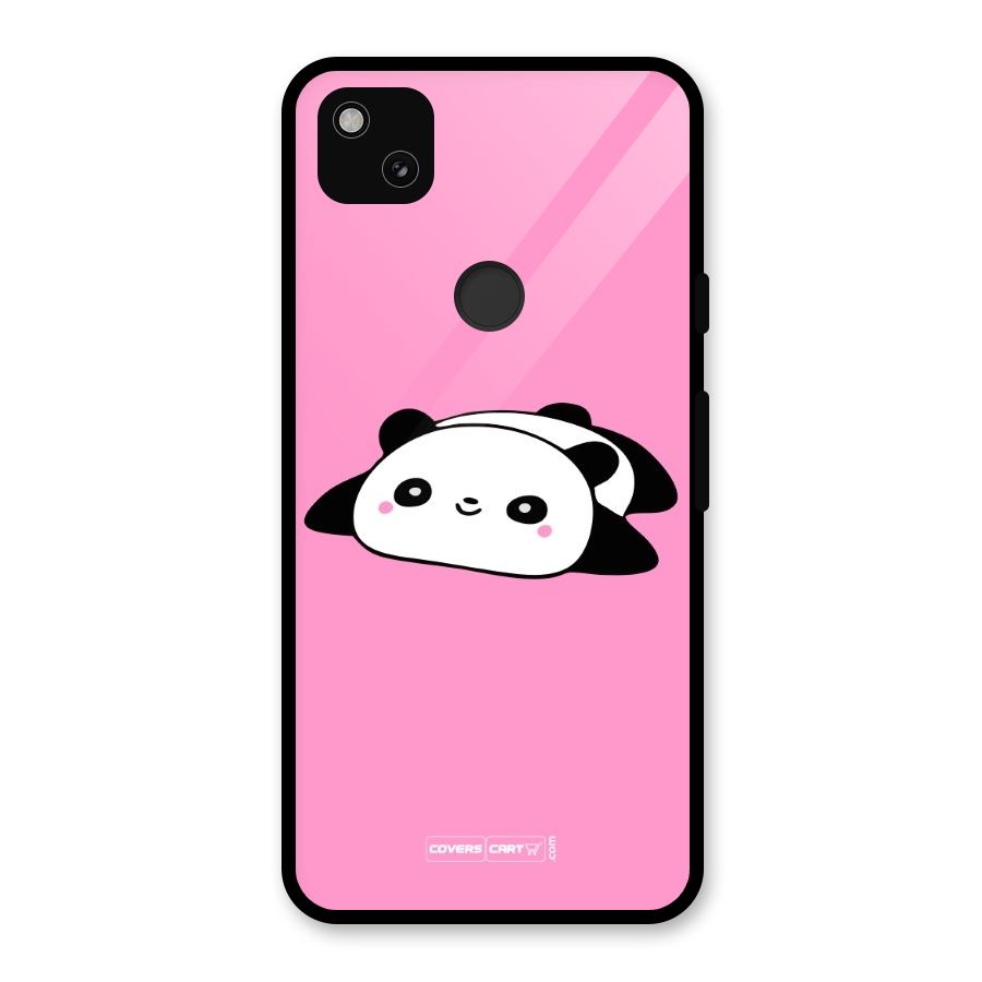 Cute Lazy Panda Glass Back Case for Google Pixel 4a