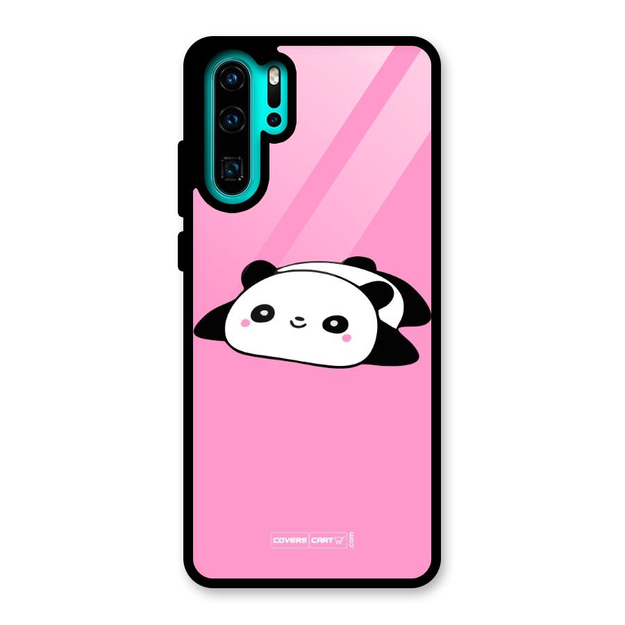 Cute Lazy Panda Glass Back Case for Huawei P30 Pro