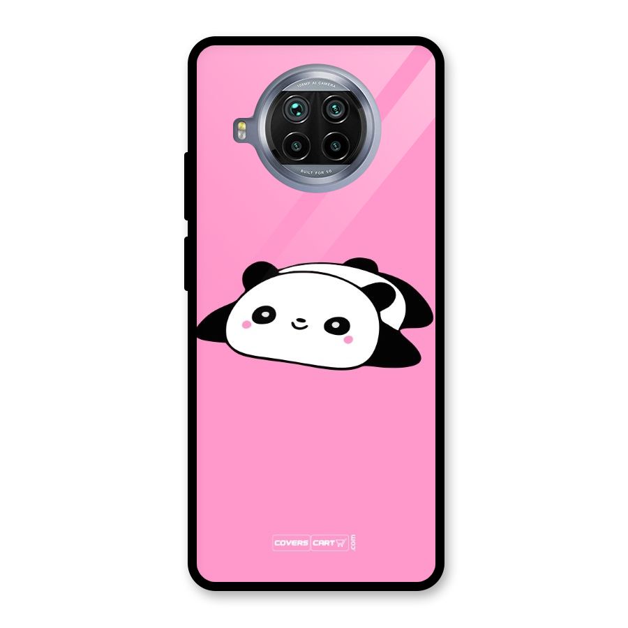 Cute Lazy Panda Glass Back Case for Mi 10i