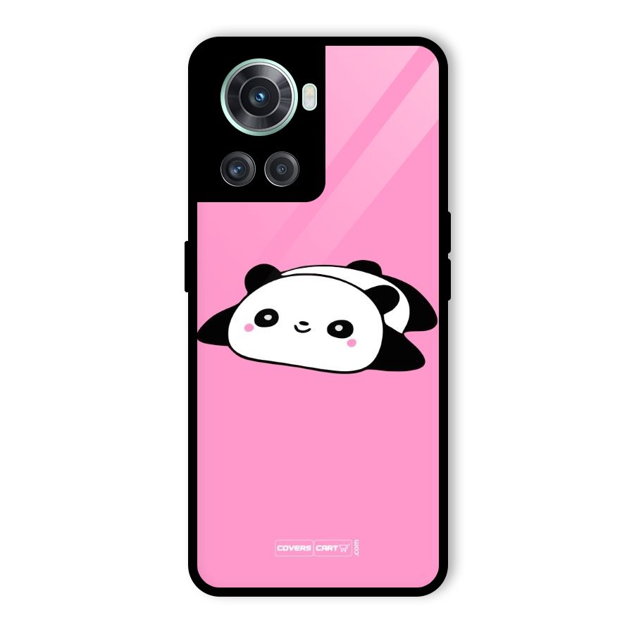 Cute Lazy Panda Glass Back Case for OnePlus 10R