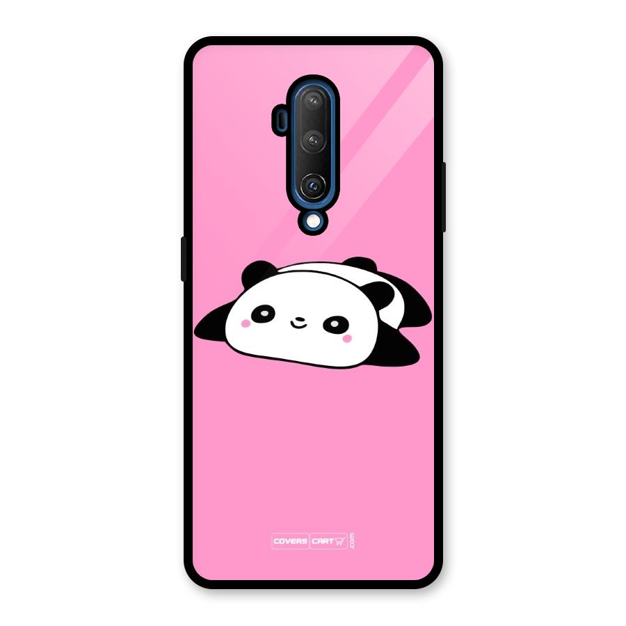 Cute Lazy Panda Glass Back Case for OnePlus 7T Pro