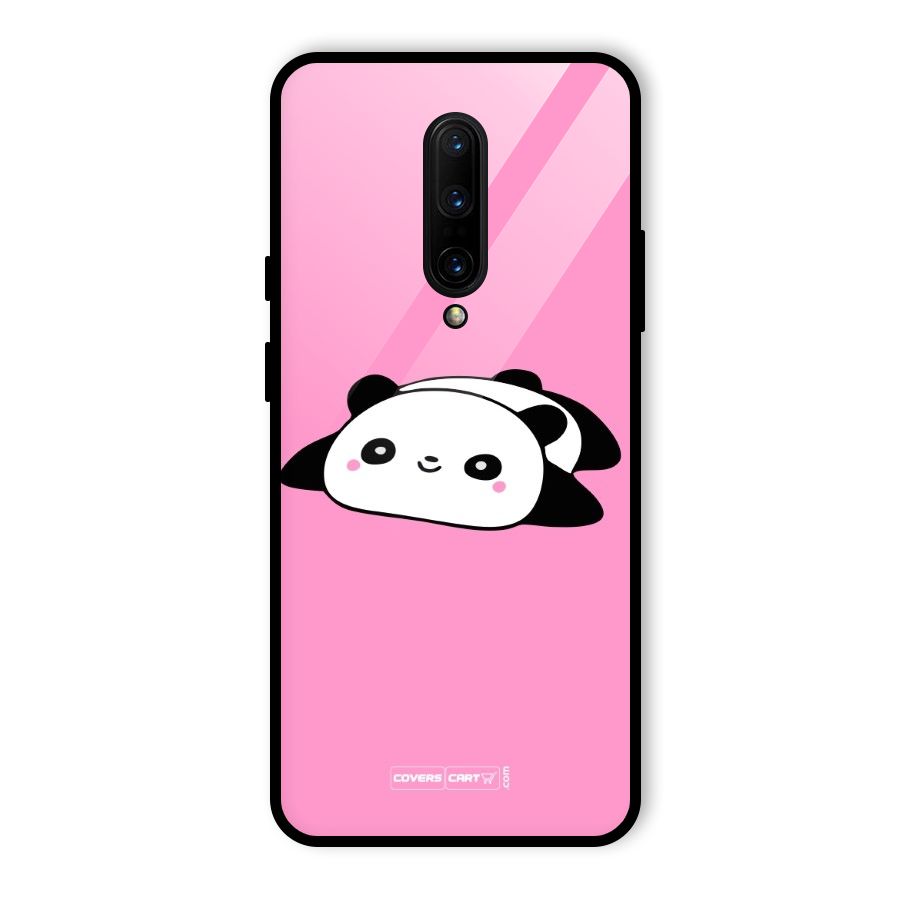 Cute Lazy Panda Glass Back Case for OnePlus 7 Pro