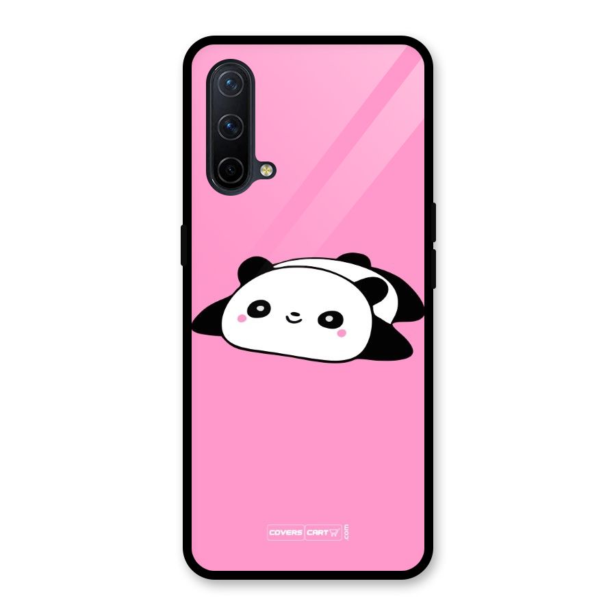 Cute Lazy Panda Glass Back Case for OnePlus Nord CE 5G