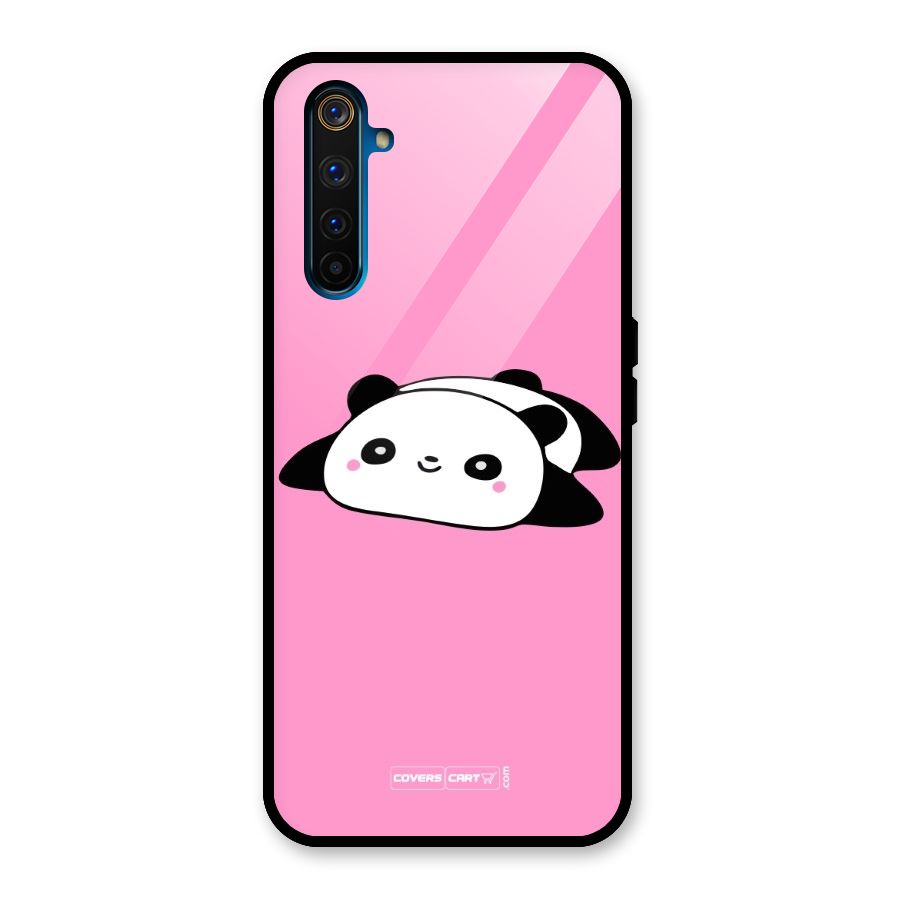 Cute Lazy Panda Glass Back Case for Realme 6 Pro