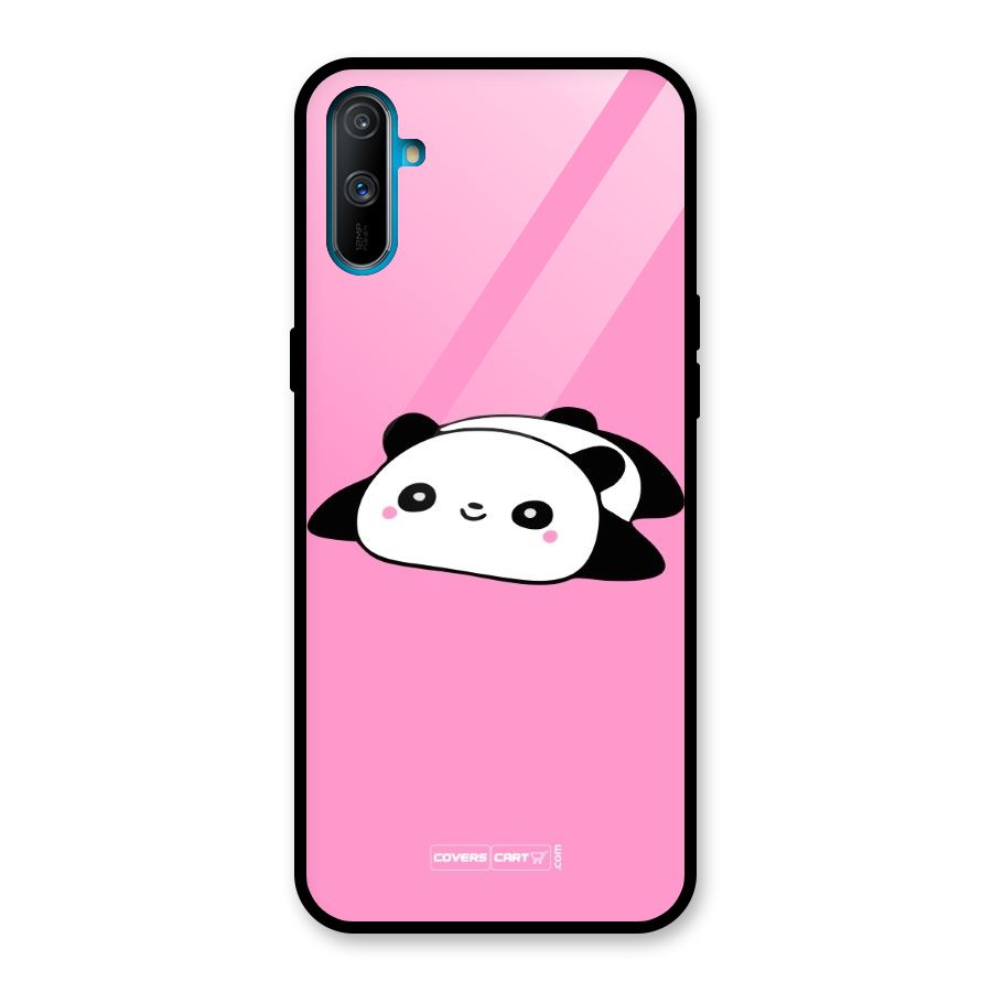 Cute Lazy Panda Glass Back Case for Realme C3