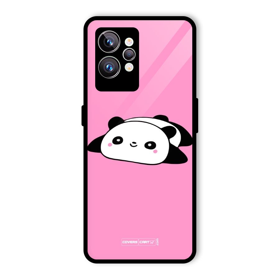 Cute Lazy Panda Glass Back Case for Realme GT2 Pro