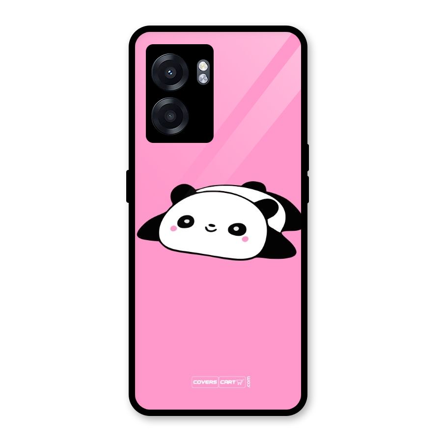 Cute Lazy Panda Glass Back Case for Realme Narzo 50 5G