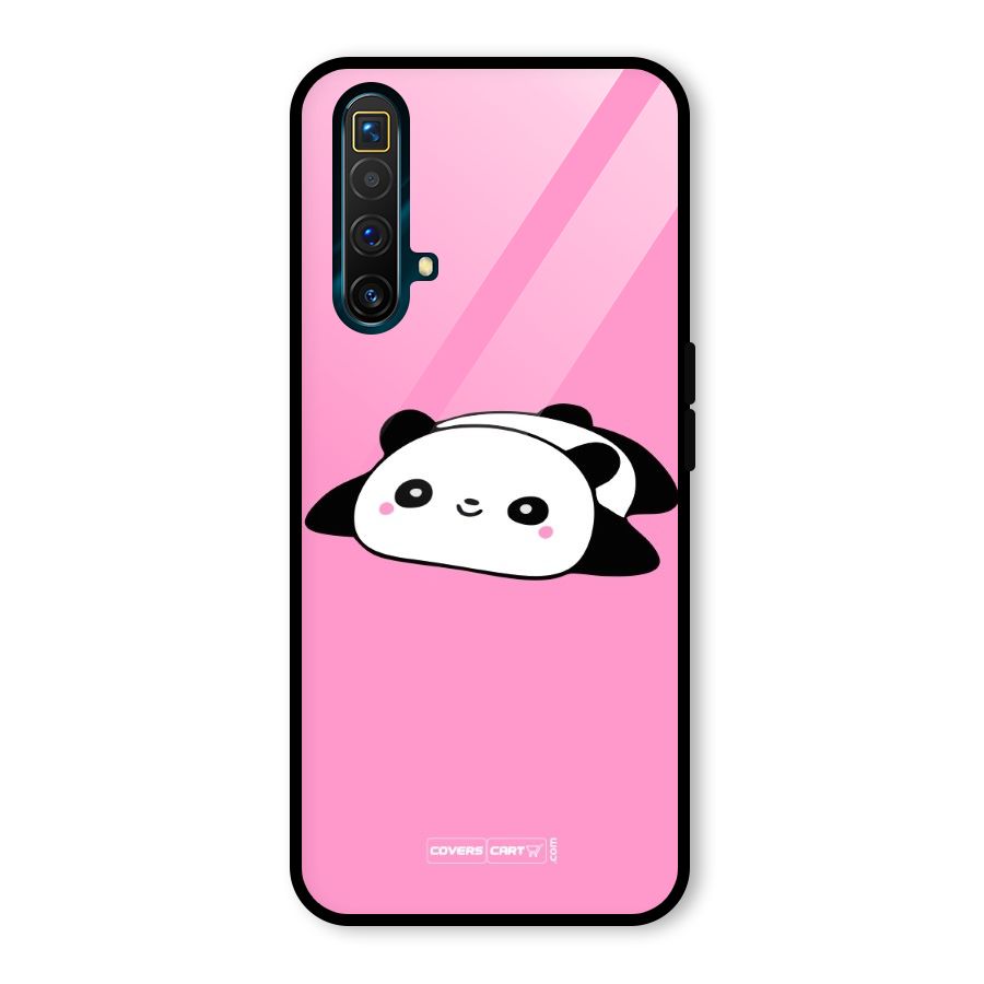 Cute Lazy Panda Glass Back Case for Realme X3 SuperZoom