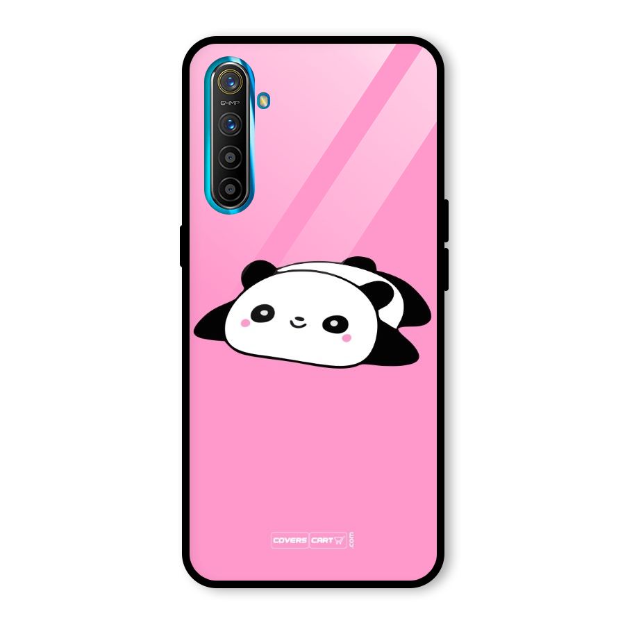 Cute Lazy Panda Glass Back Case for Realme XT