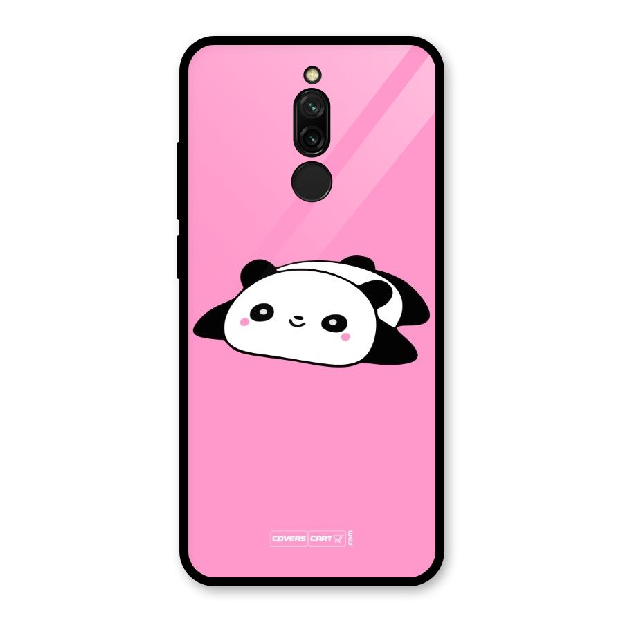Cute Lazy Panda Glass Back Case for Redmi 8