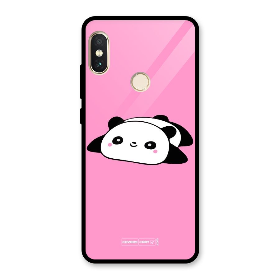 Cute Lazy Panda Glass Back Case for Redmi Note 5 Pro