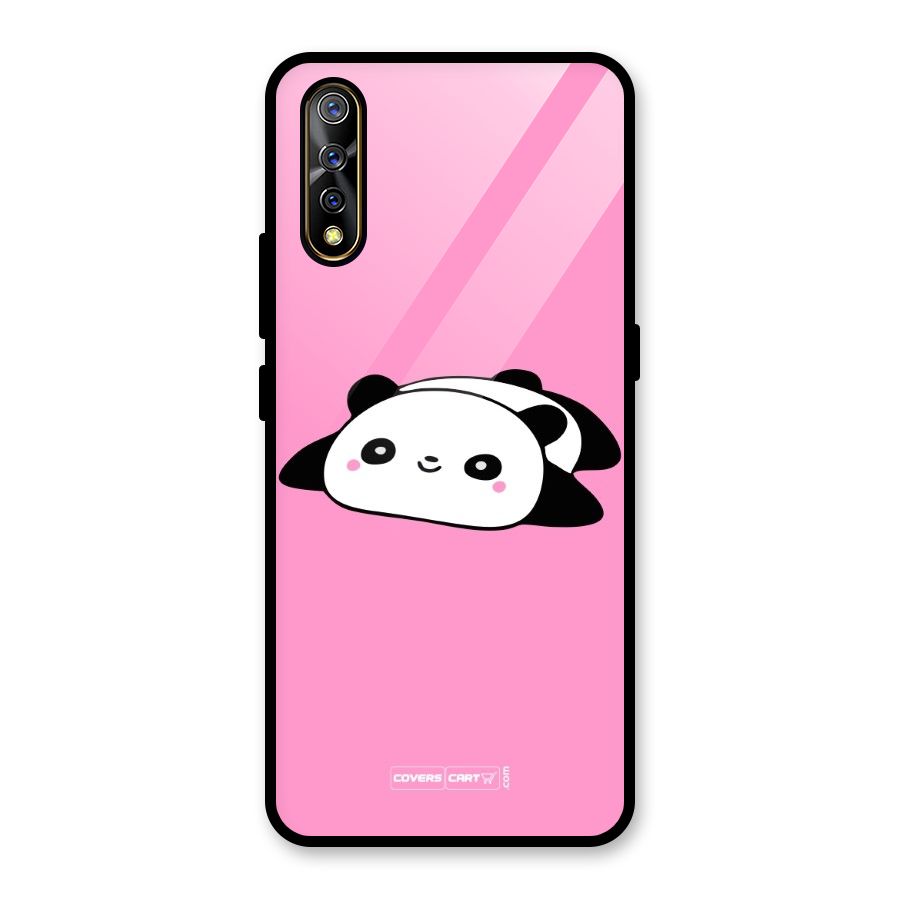 Cute Lazy Panda Glass Back Case for Vivo S1