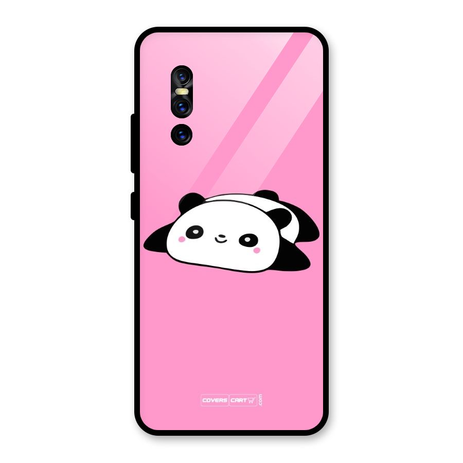Cute Lazy Panda Glass Back Case for Vivo V15 Pro