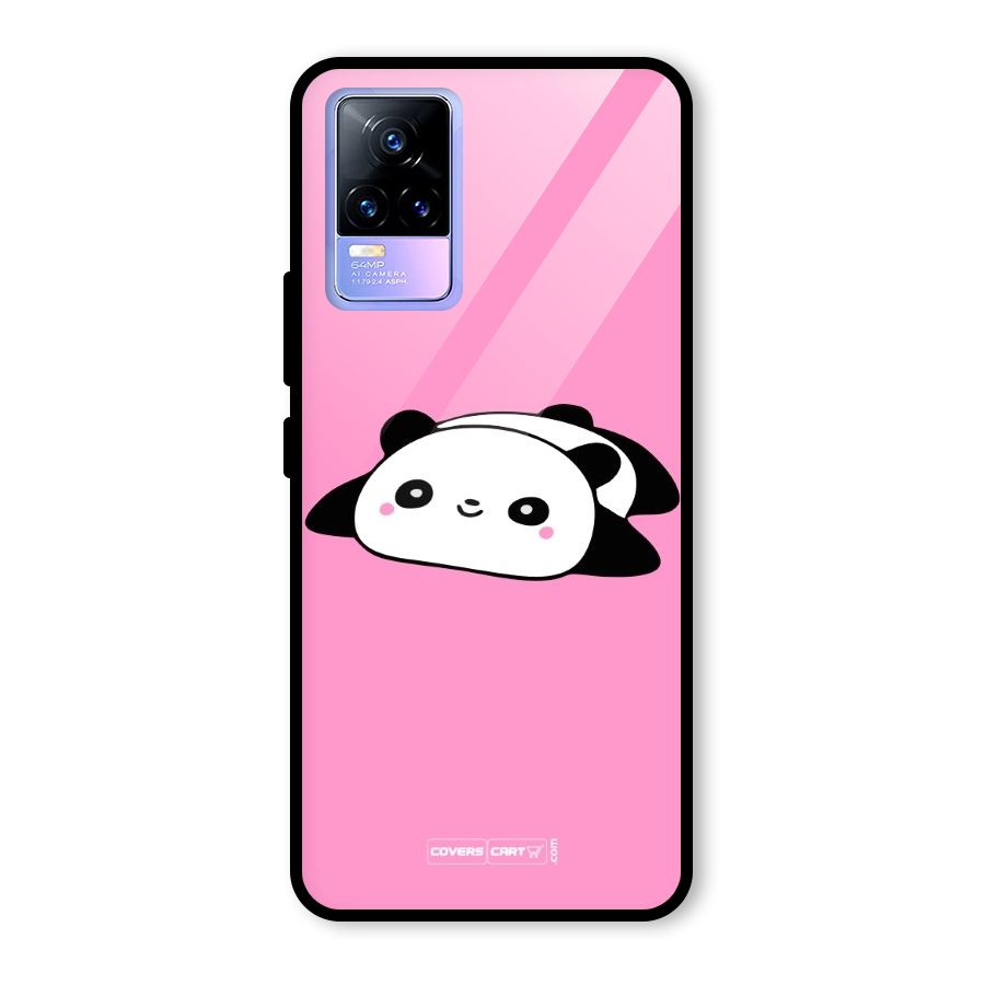 Cute Lazy Panda Glass Back Case for Vivo Y73