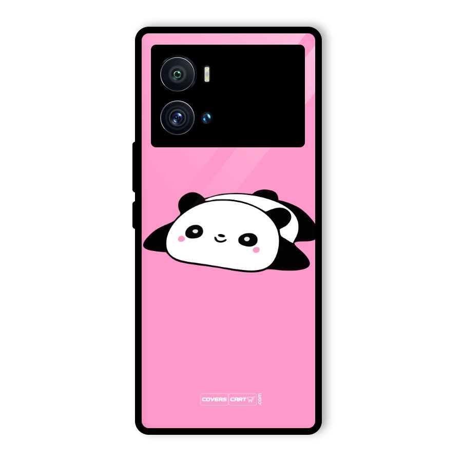 Cute Lazy Panda Glass Back Case for Vivo iQOO 9 Pro