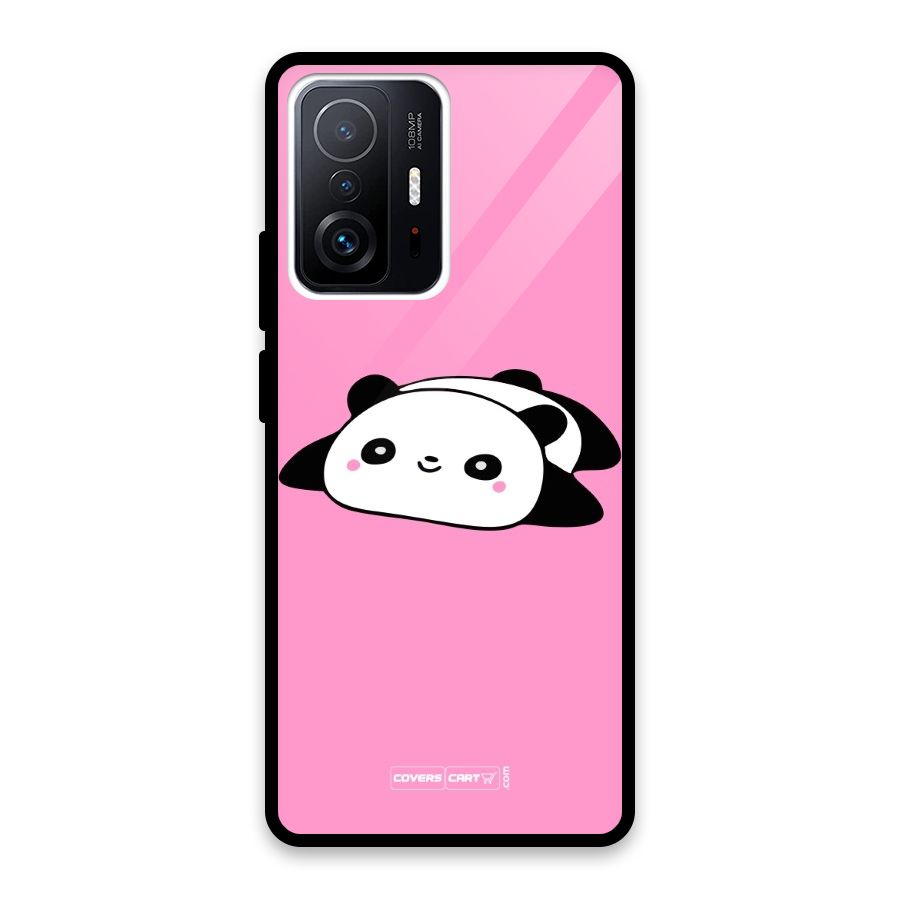 Cute Lazy Panda Glass Back Case for Xiaomi 11T Pro