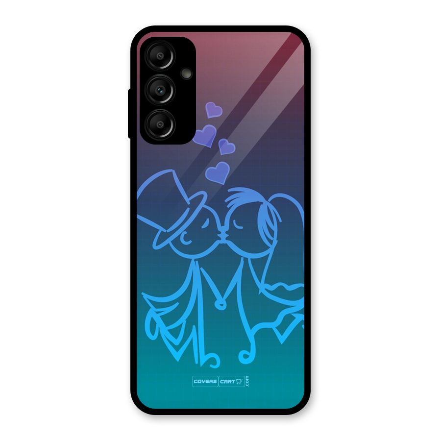 Cute Love Glass Back Case for Galaxy A14 5G