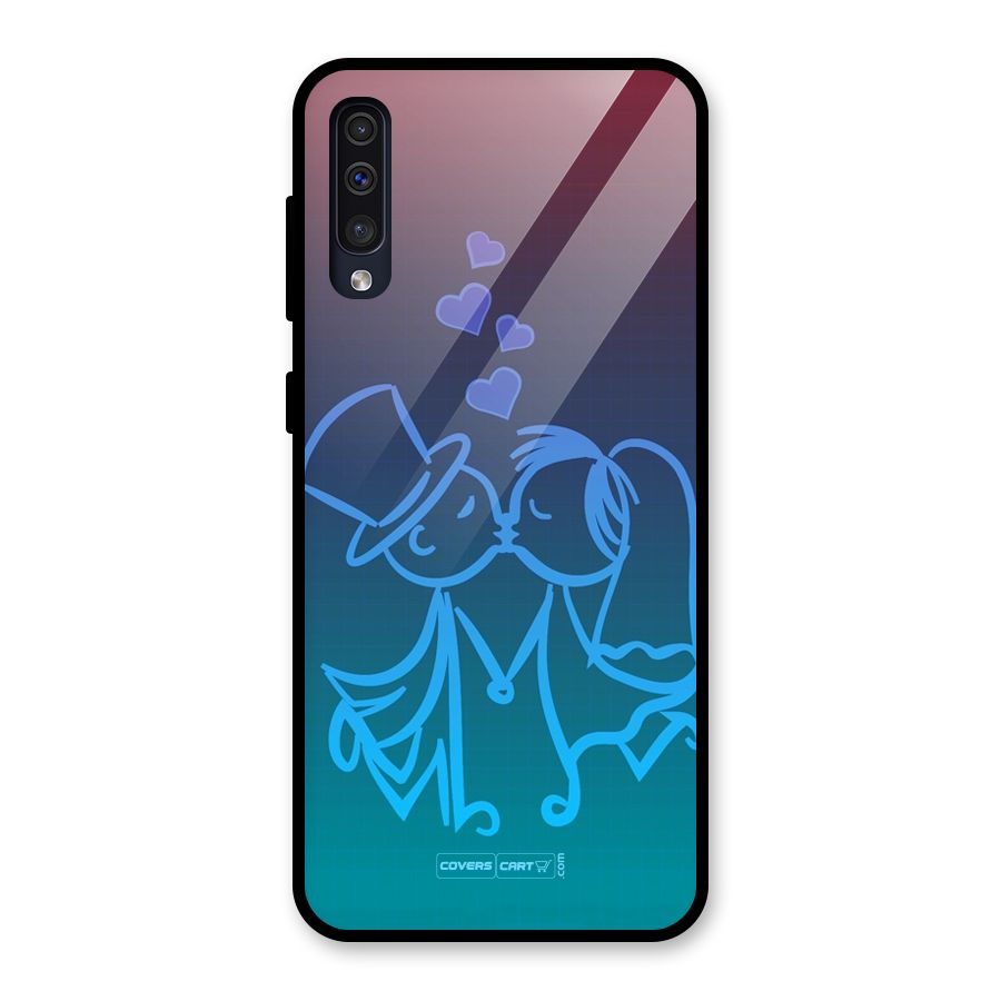 Cute Love Glass Back Case for Galaxy A50