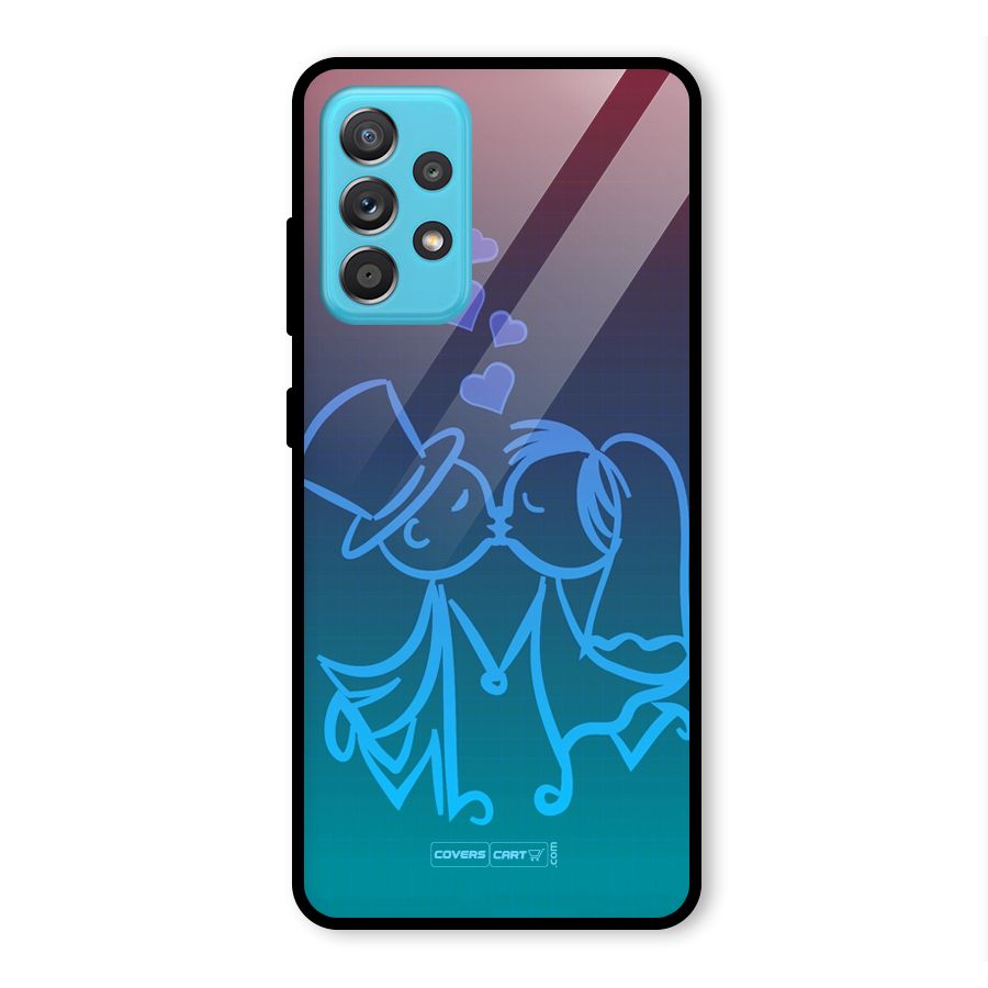 Cute Love Glass Back Case for Galaxy A52