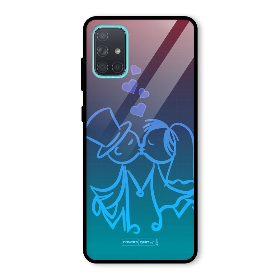 Cute Love Glass Back Case for Galaxy A71